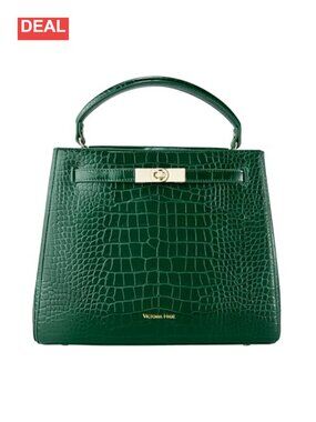 Faux Leather Satchel Crossbody Handbag Multi-Pocket Office Work Bag
